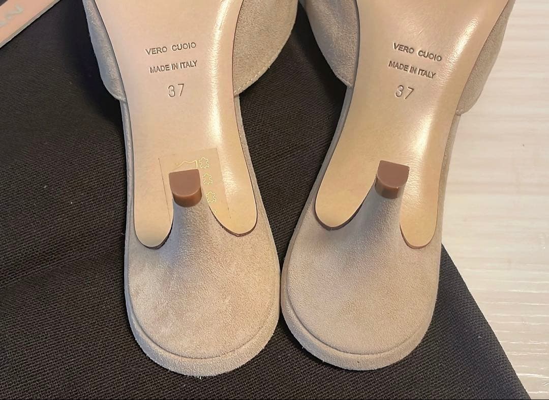 BALDANポインテッドトゥ ミュール パンプス シューズ ベージュ37