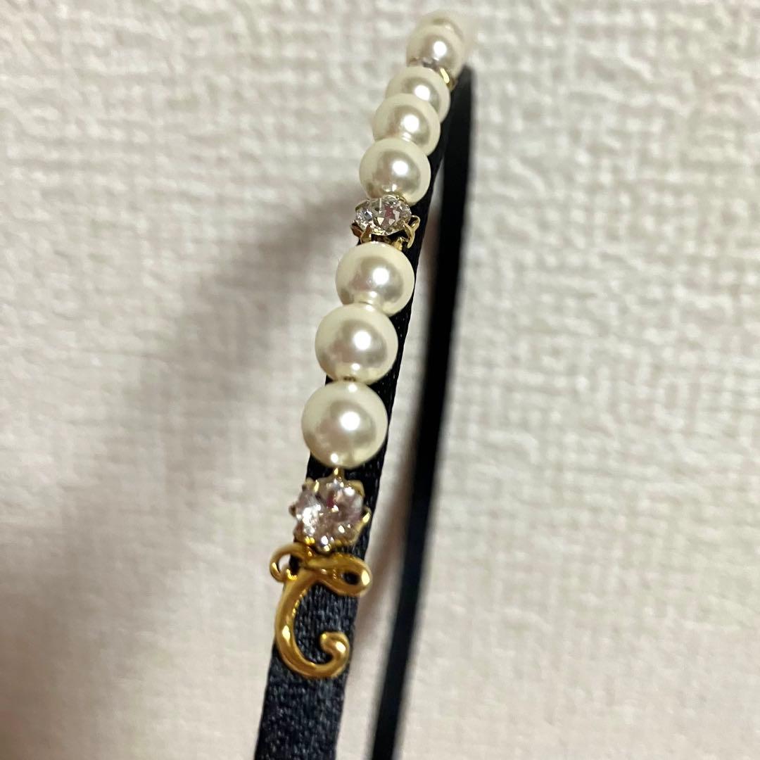 【美品】Complex Biz ポライトシェルパールヘアバンド　ブラック