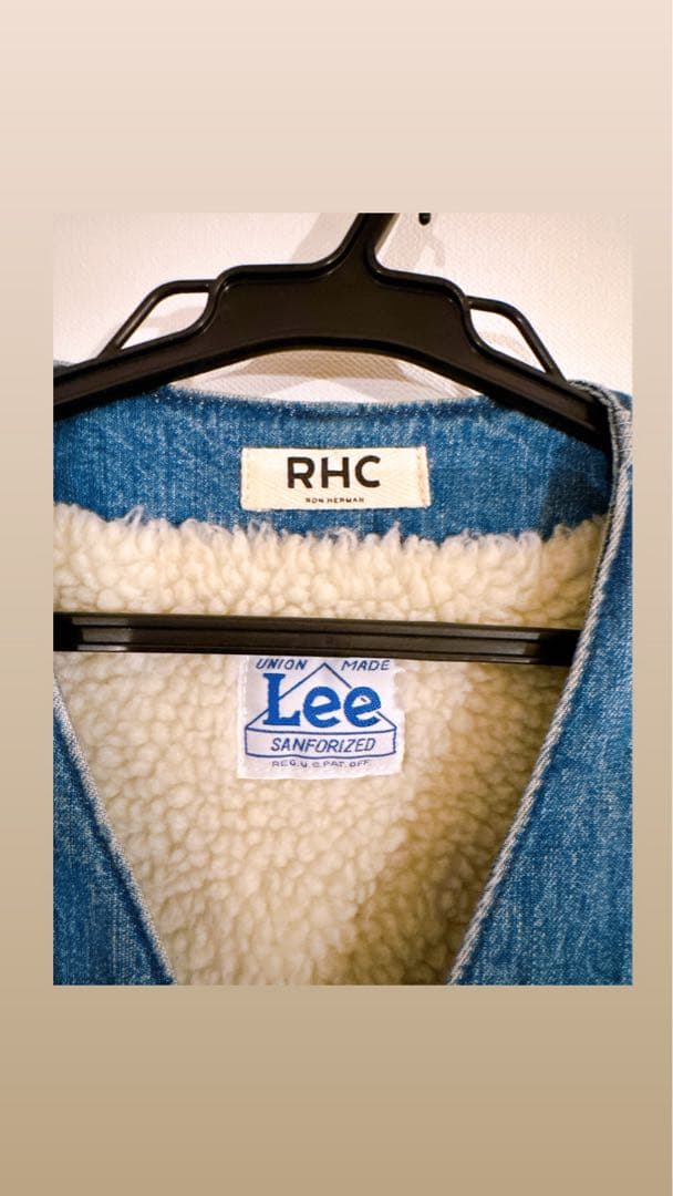 Lee ×ロンハーマンRHCコラボ　デニムジャケット ボア裏地付き