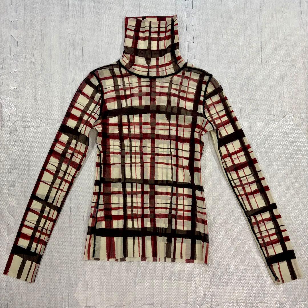 Jean Paul Gaultier パワーネット チェック シアー 長袖シャツ