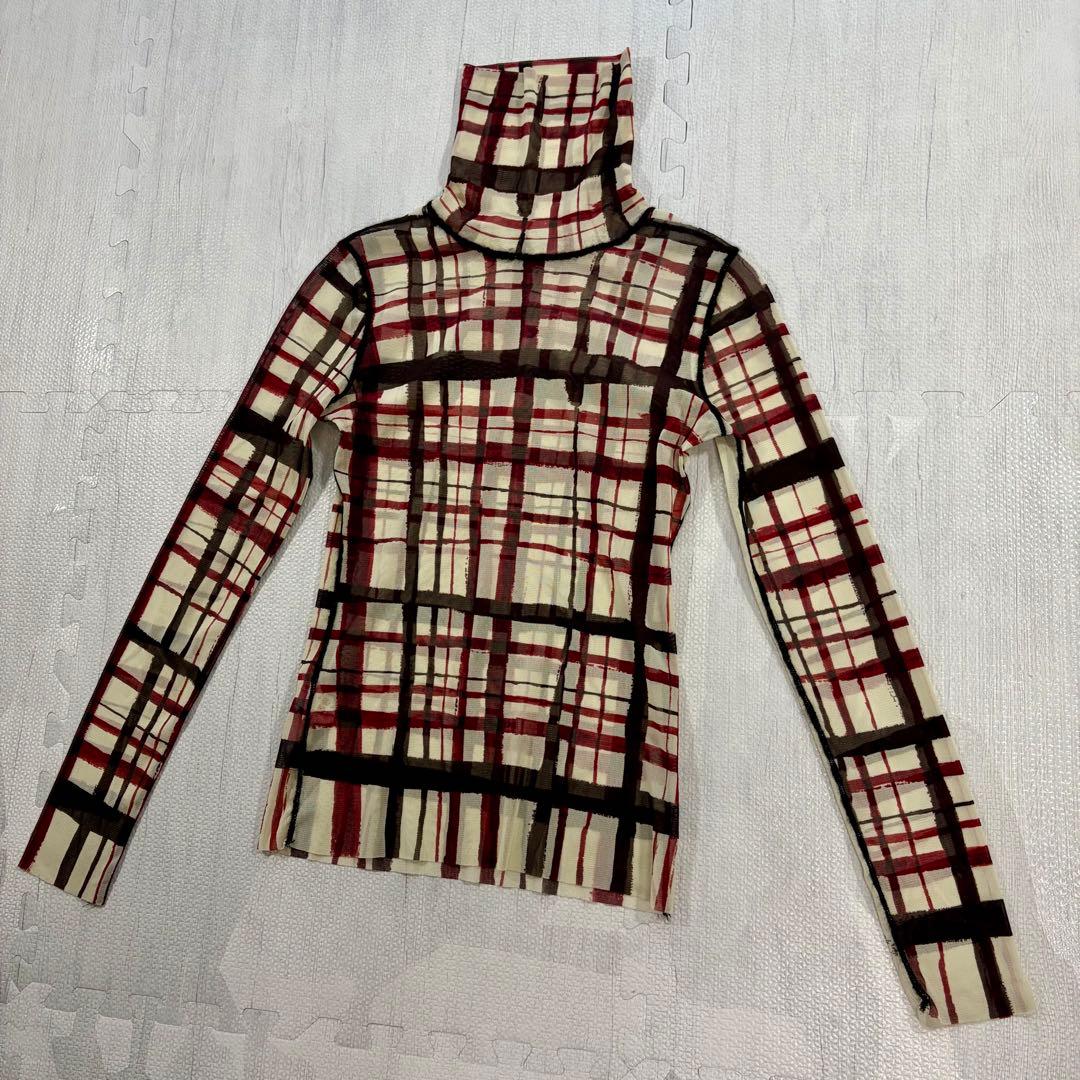 Jean Paul Gaultier パワーネット チェック シアー 長袖シャツ