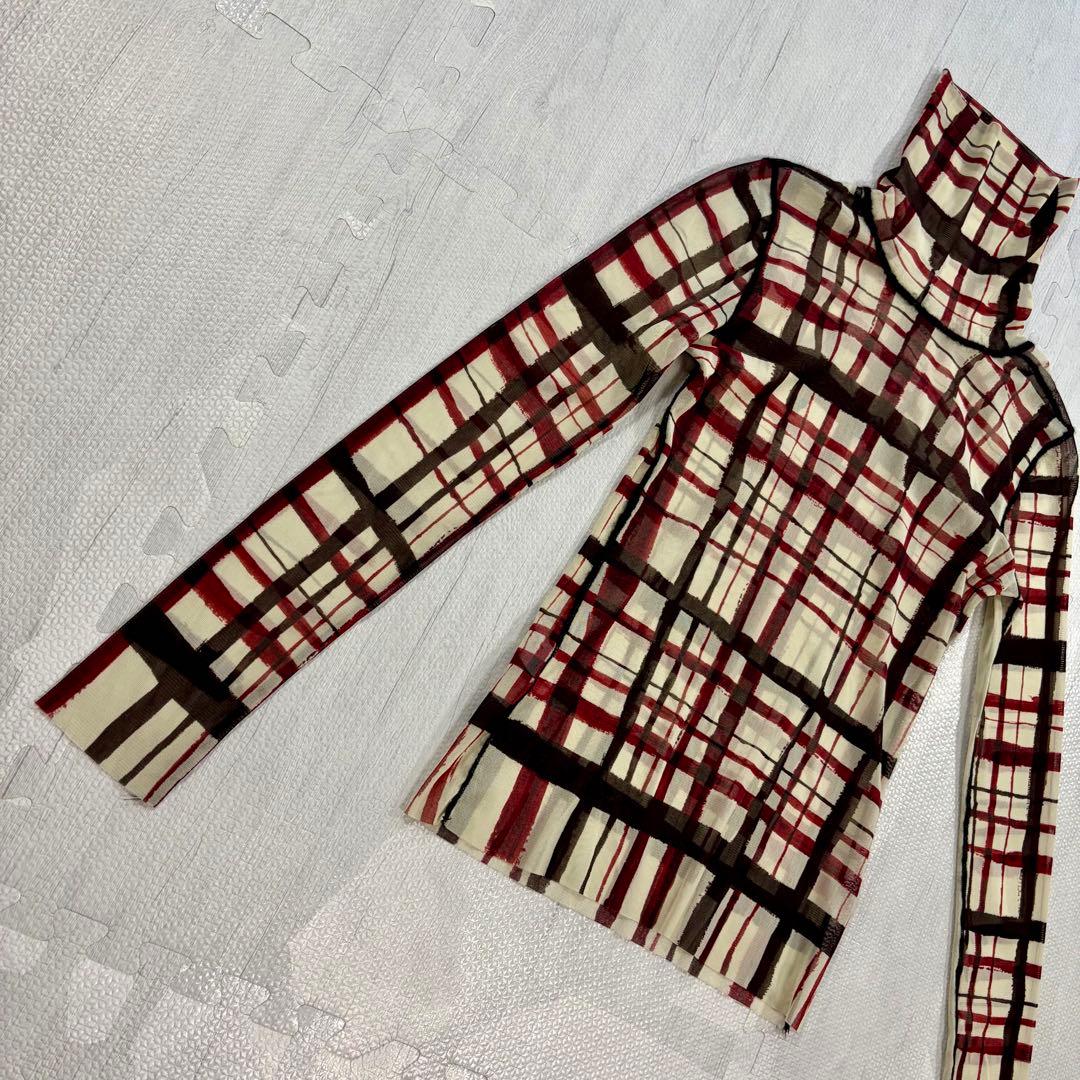 Jean Paul Gaultier パワーネット チェック シアー 長袖シャツ