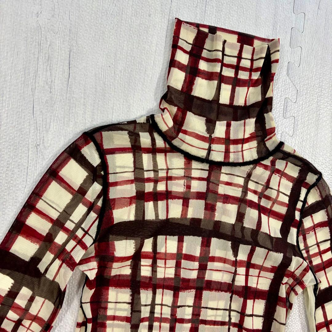 Jean Paul Gaultier パワーネット チェック シアー 長袖シャツ