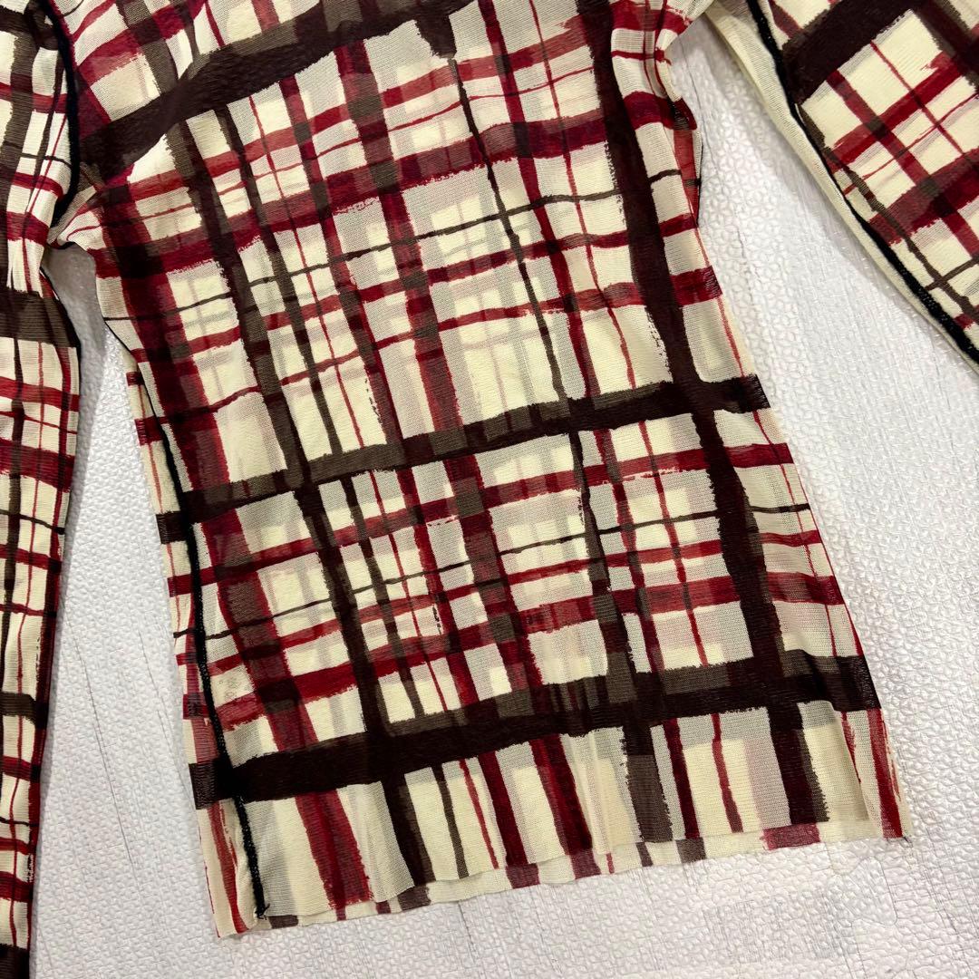 Jean Paul Gaultier パワーネット チェック シアー 長袖シャツ