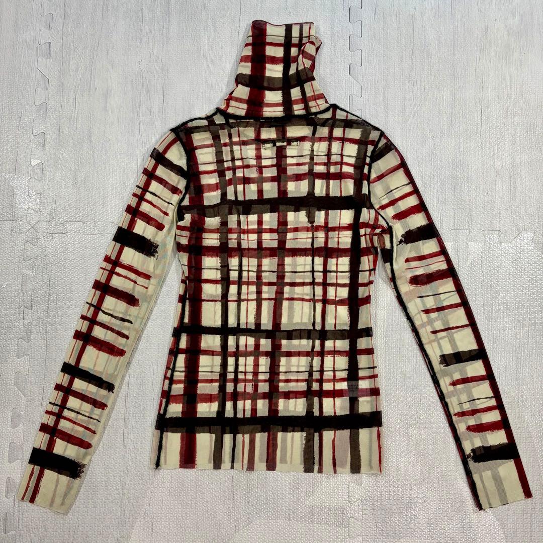 Jean Paul Gaultier パワーネット チェック シアー 長袖シャツ