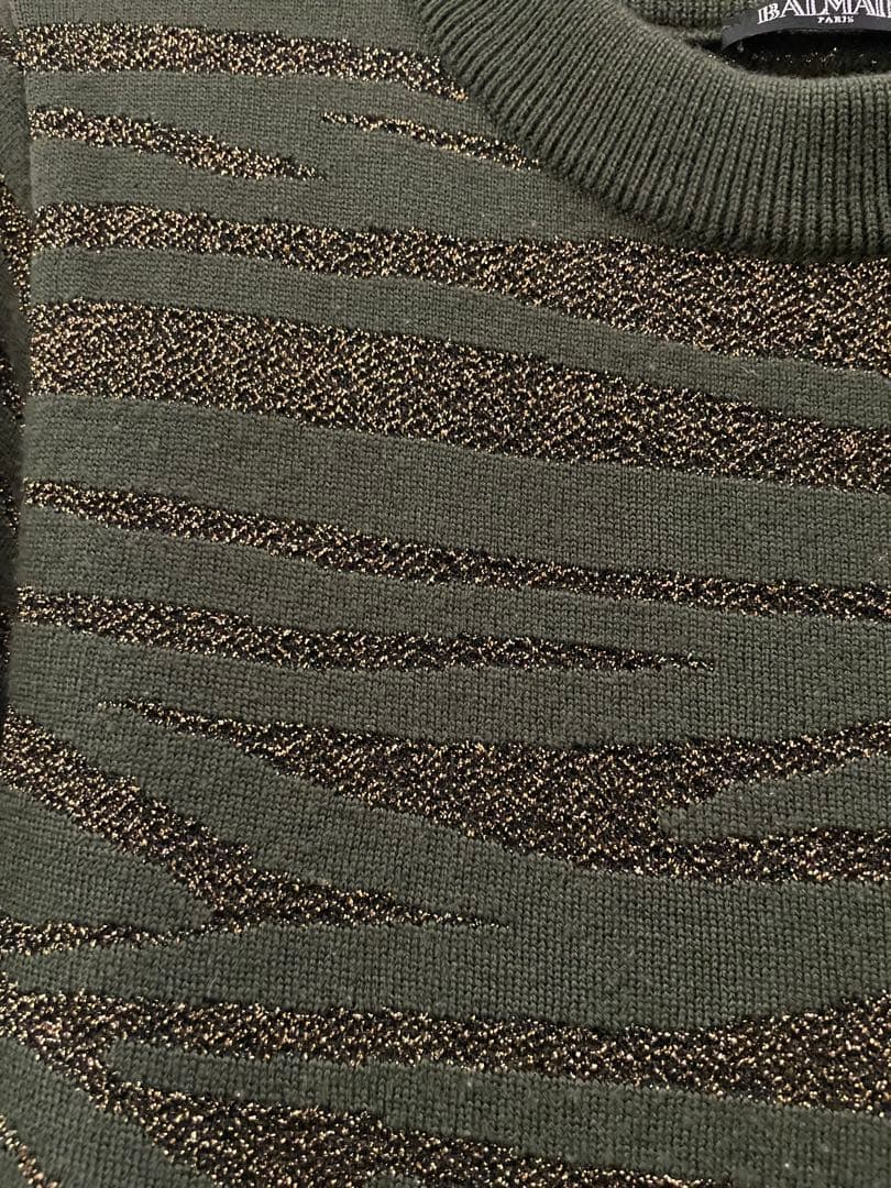 BALMAIN カーキ ニットセーター