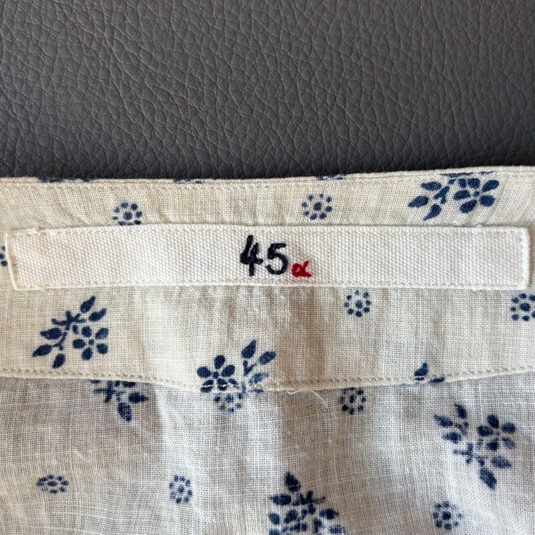 45R ロングワンピース　フラワープリント　小花柄　ガーゼ生地　ワイドシルエット