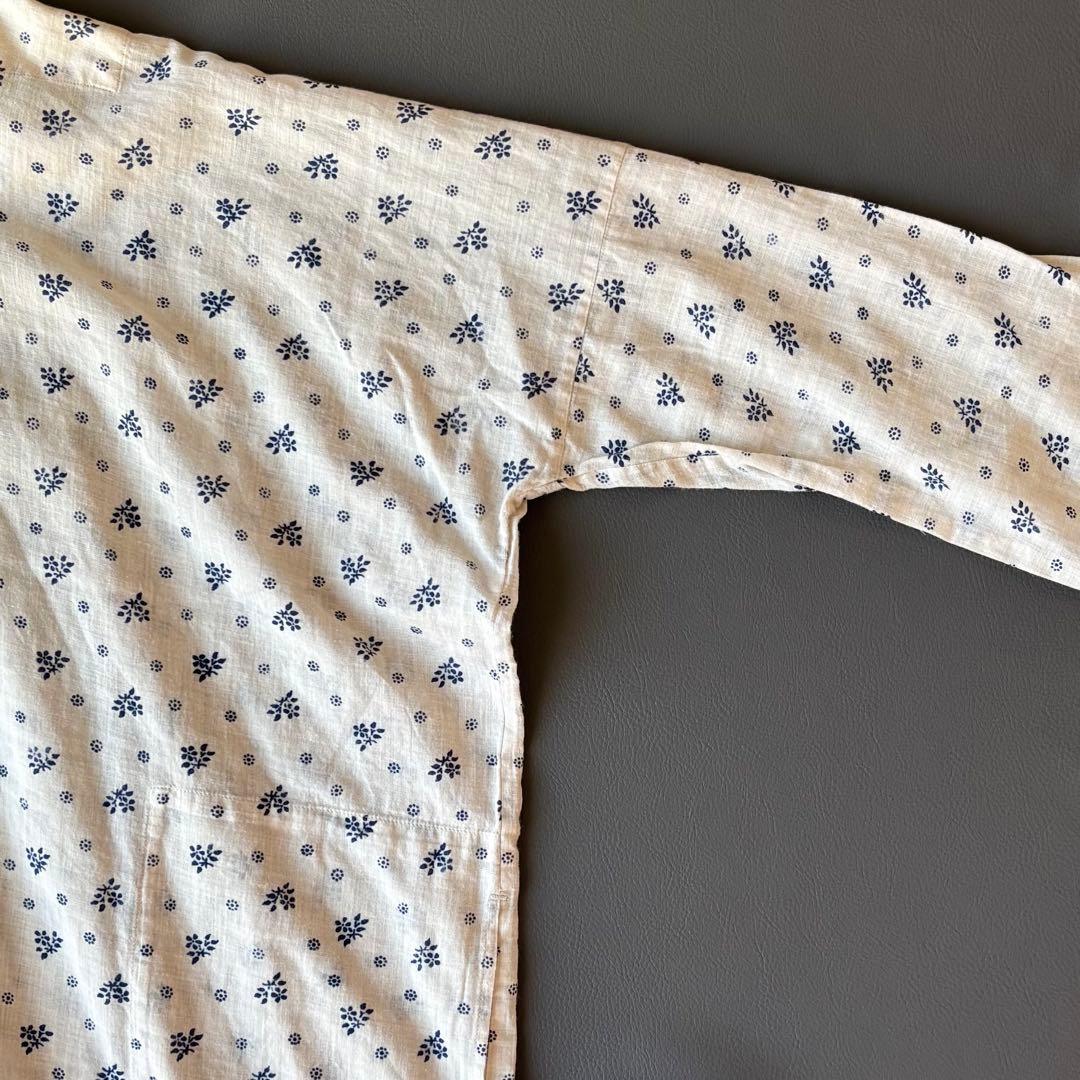 45R ロングワンピース　フラワープリント　小花柄　ガーゼ生地　ワイドシルエット