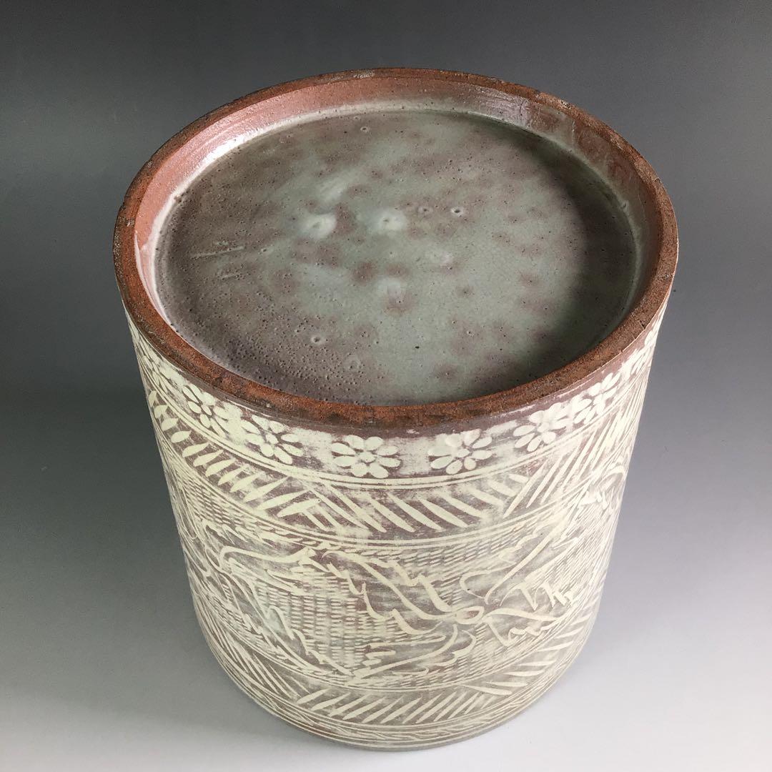 Ｒ９　水指　『趙誠主造』『御本三島』『一重口水指』　共箱　茶道具