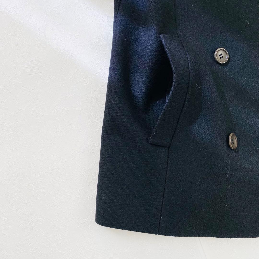 2961A美品　セオリー　スタンドカラーショートウールコート 黒 大きいサイズ