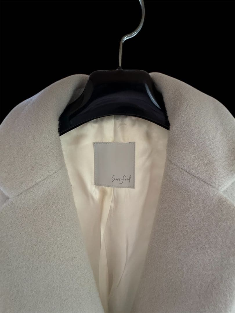 美品 上質・白ウールロングコート ガリャルダガランテ取扱　毛92%