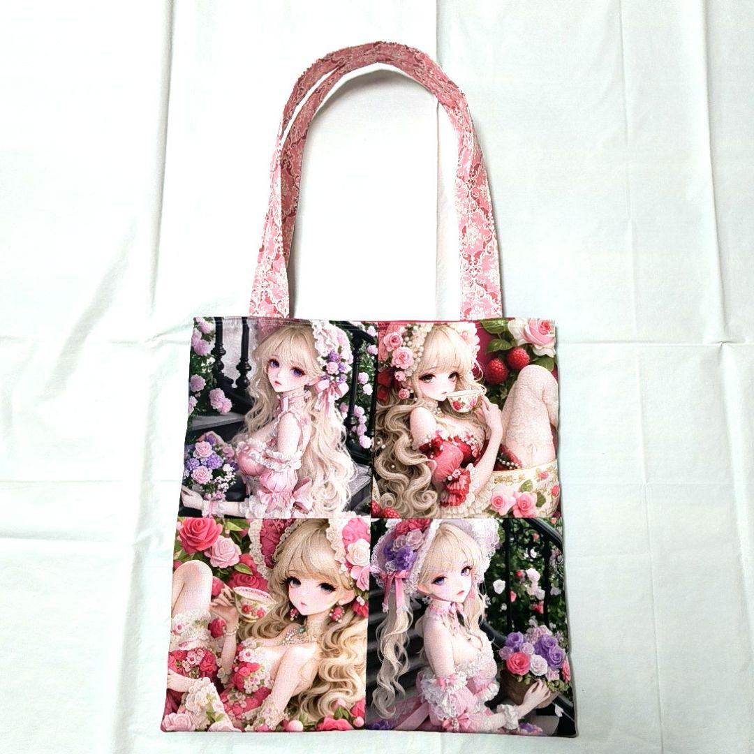 りんりん様】ハンドメイドオーダー★女の子★大容量フラットトートバッグ　4点