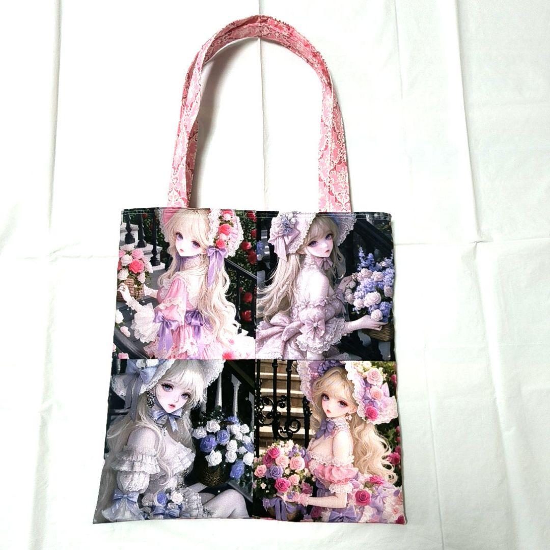 りんりん様】ハンドメイドオーダー★女の子★大容量フラットトートバッグ　4点