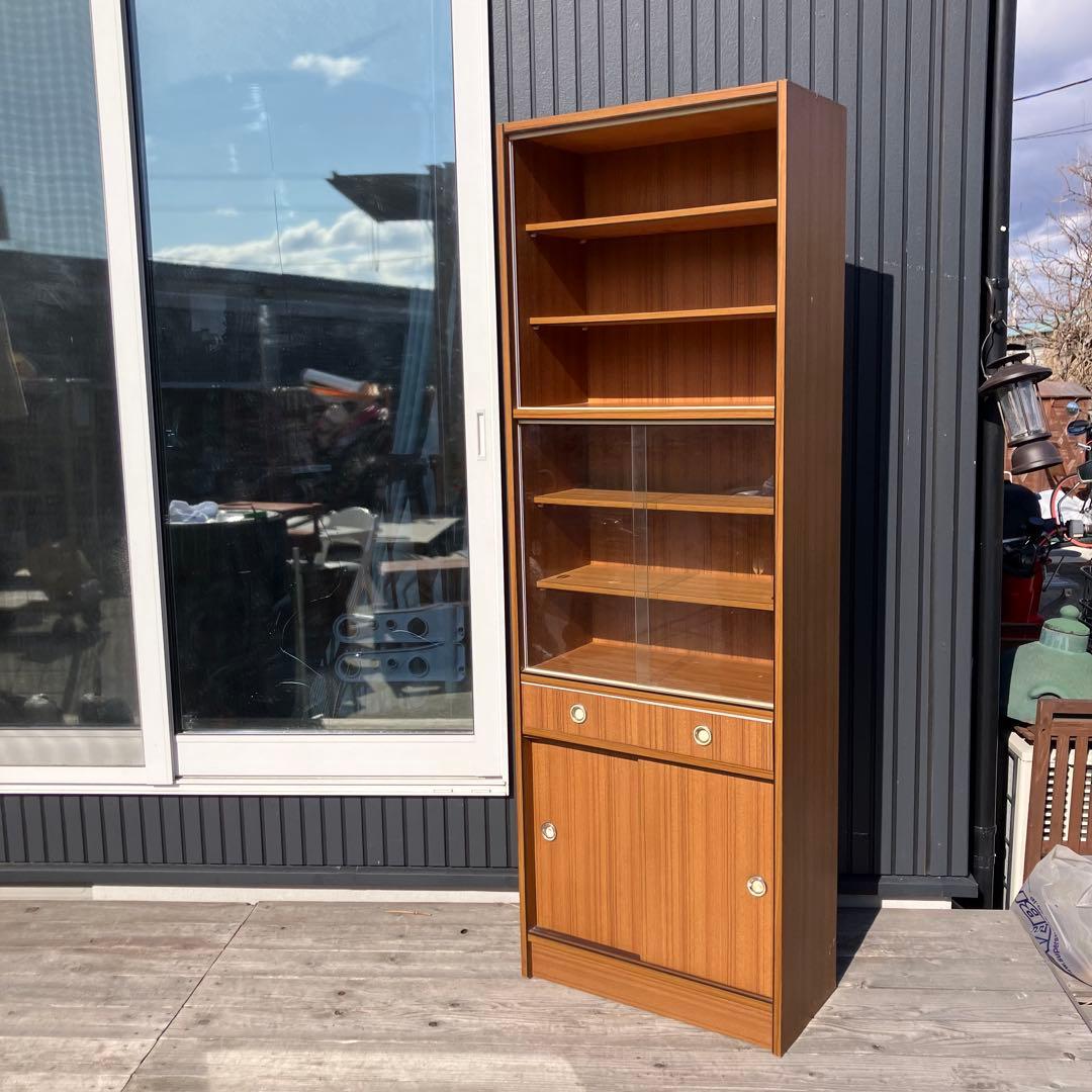 昭和レトロ 古家具 木製 食器棚 カップボード サイドボード 飾り棚