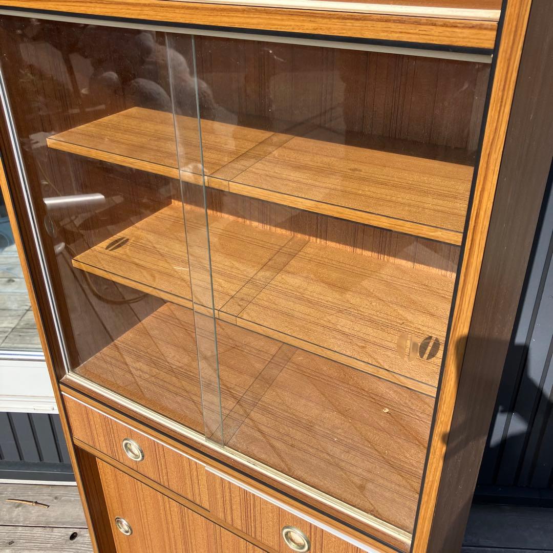 昭和レトロ 古家具 木製 食器棚 カップボード サイドボード 飾り棚