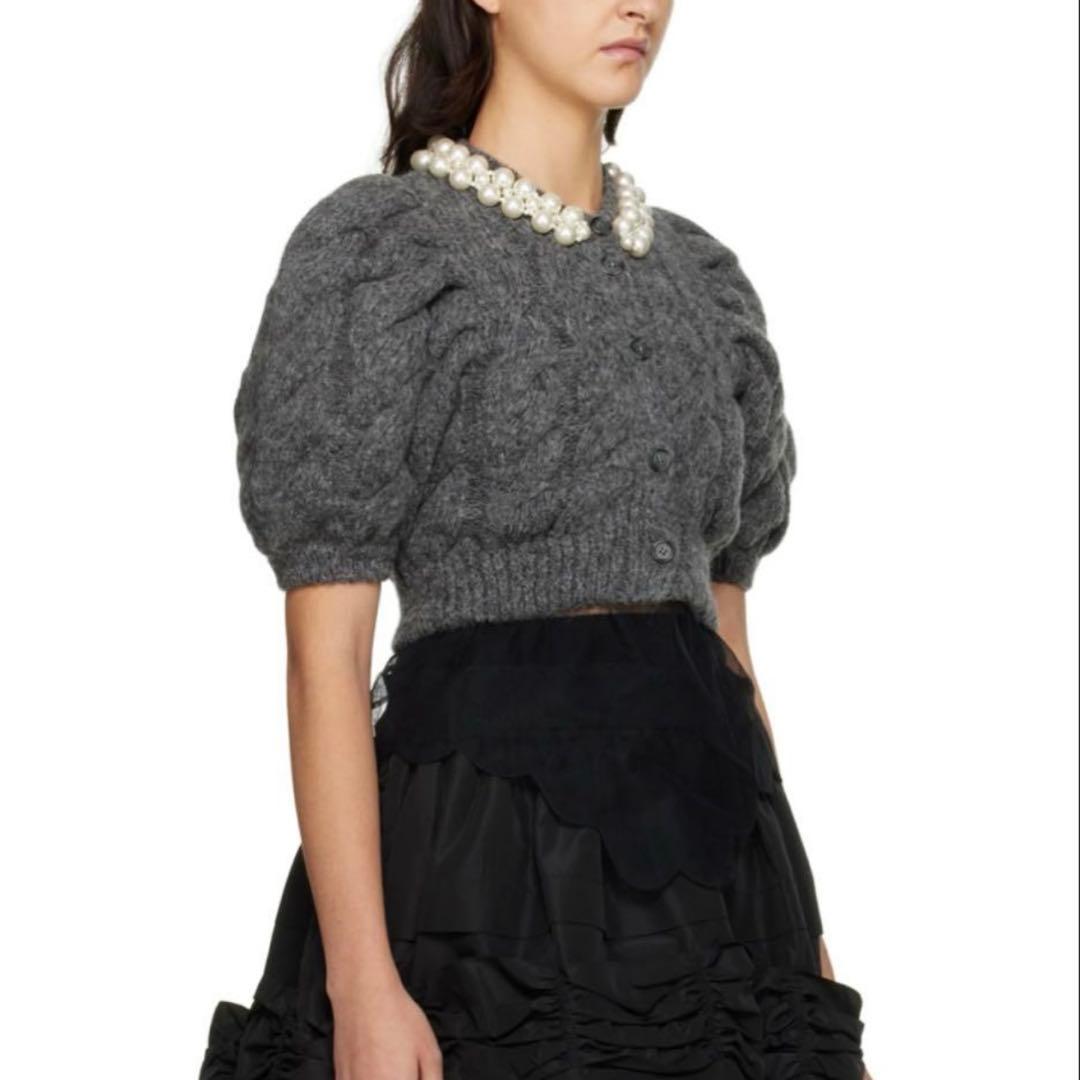 Simone Rocha XS パール付きグレーカーディガン