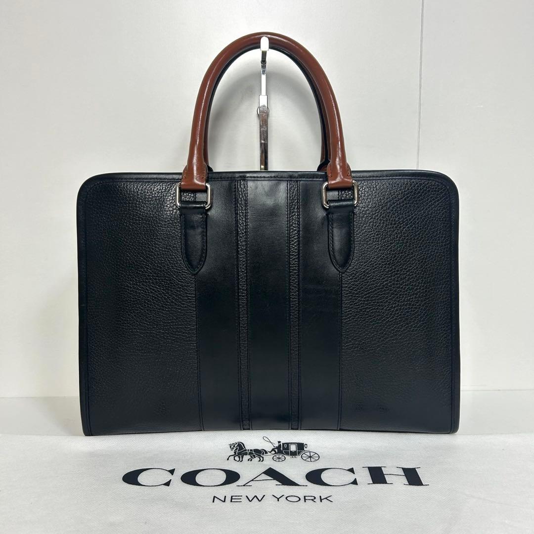 【良品】✅定価9.6万　メンテ済み　コーチ　ビジネスバッグ　COACH ブラック