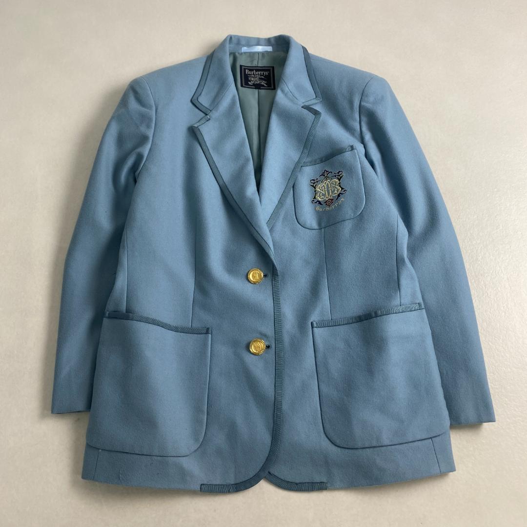 バーバリーズ テーラードジャケット BURBERRY ブレザー 金ボタン 水色