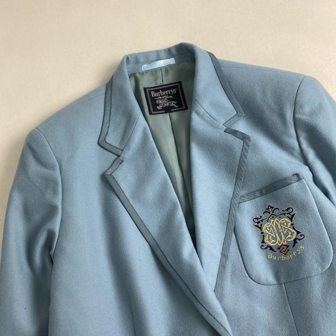 バーバリーズ テーラードジャケット BURBERRY ブレザー 金ボタン 水色