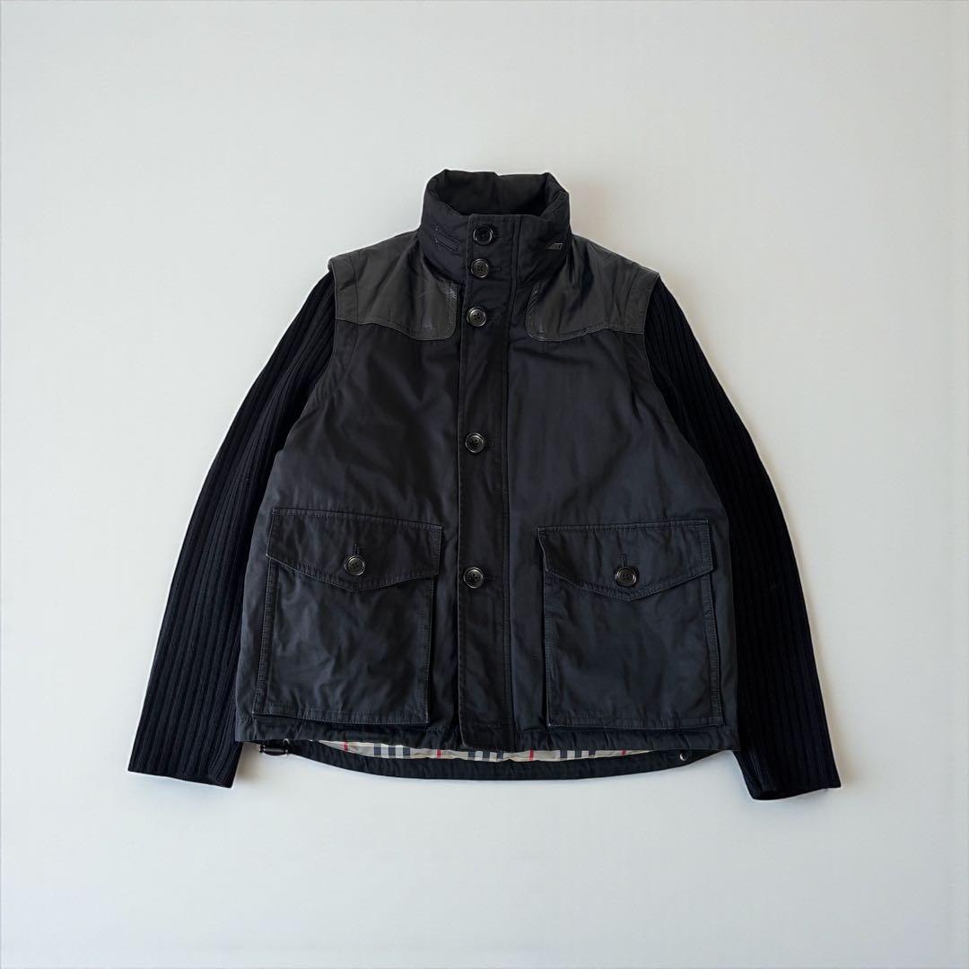 BURBERRYダウンジャケット袖ニット2WAY正規品メンズバーバリー革アウター