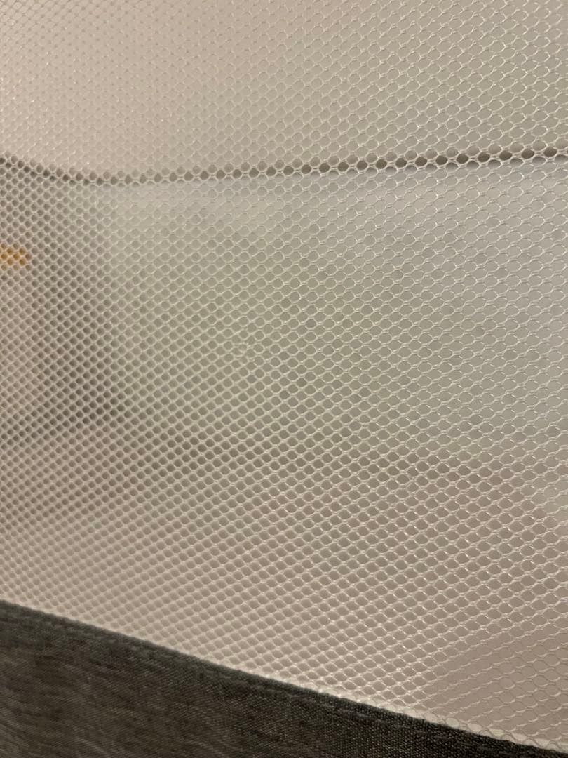 ベビーベッド グレー 蚊帳付き