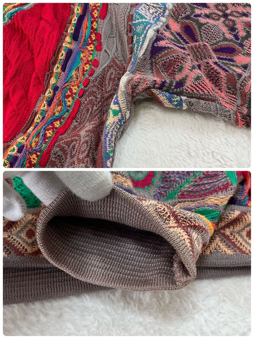 COOGI クージー　ニット　3D コットン　総柄　花柄　S