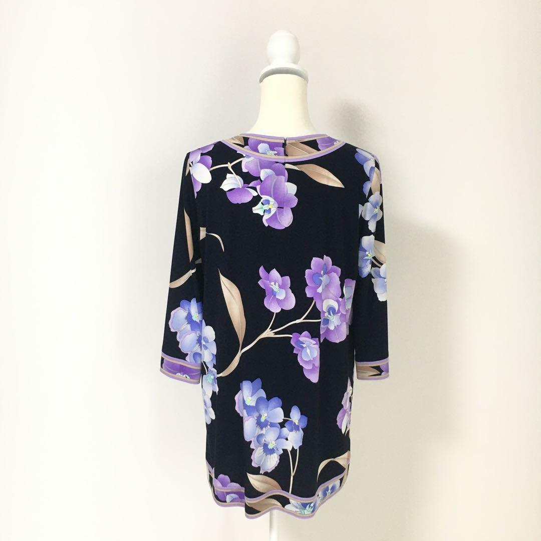 近年未使用　LEONARD レオナール　美しい花柄　カンカン　チュニック　42