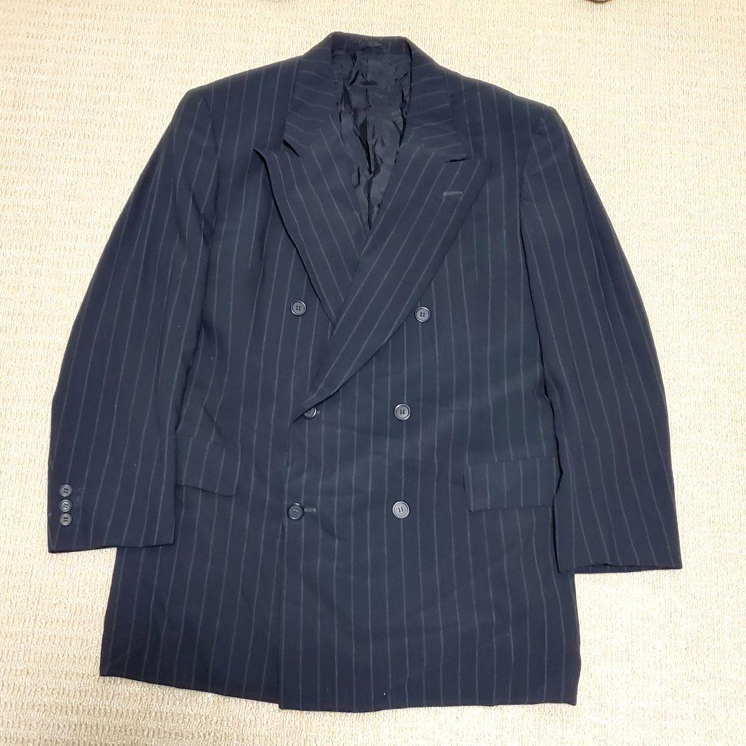 希少✨大きいサイズ ジョルジオアルマーニブラック ストライプ ダブル スーツ