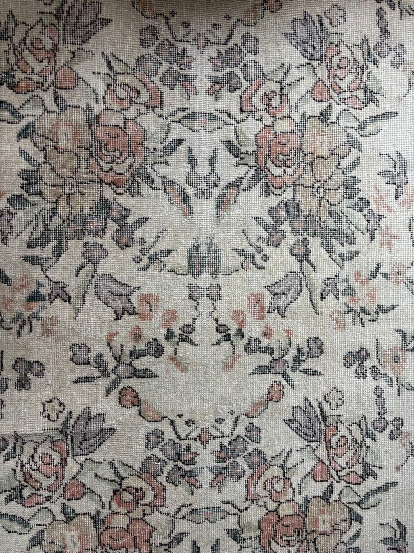 レア！　ヴィンテージ　トルコラグ　花柄　アンティークラグ