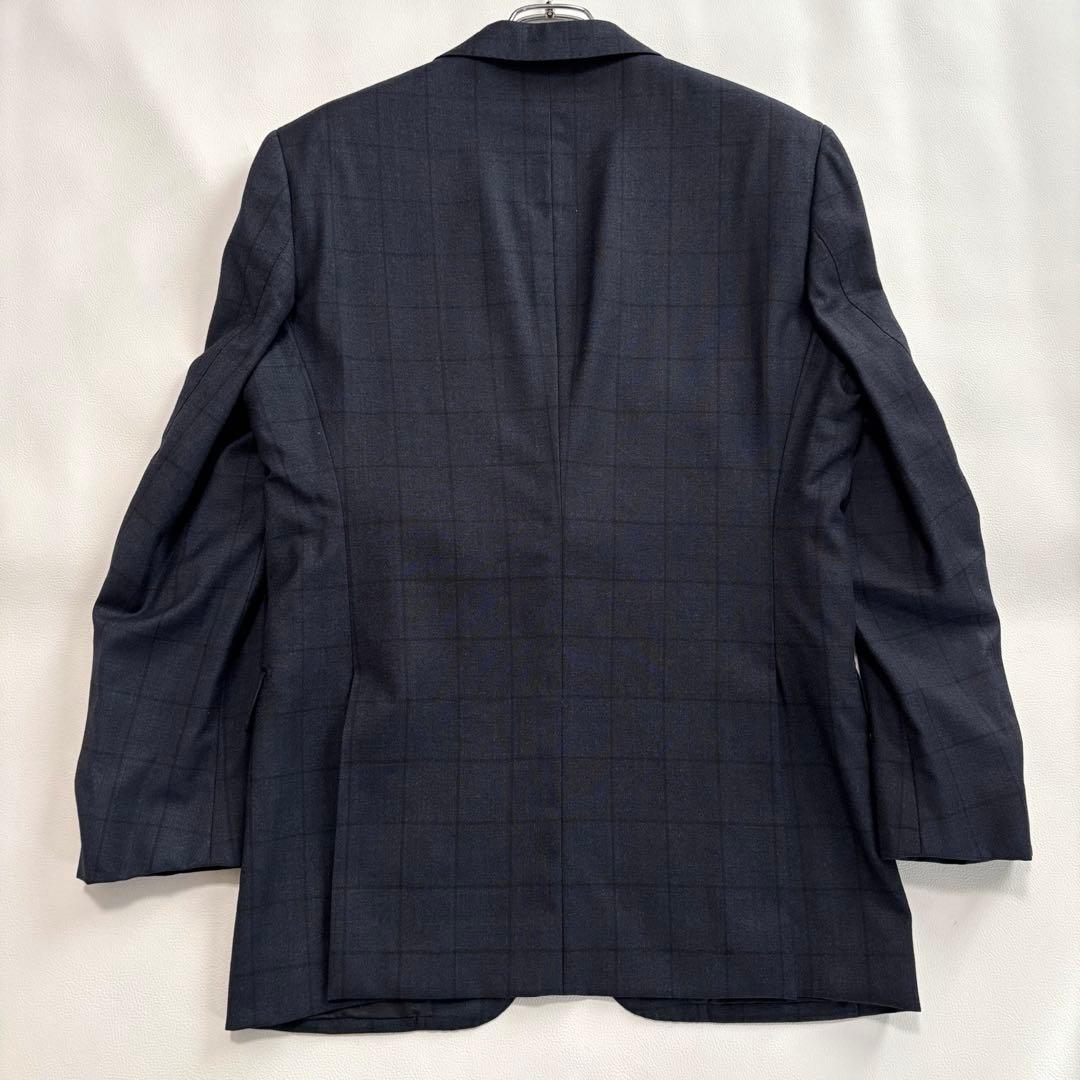 美品 ロロピアーナ シップス[XLサイズ チェック柄]テーラードジャケット 紺色