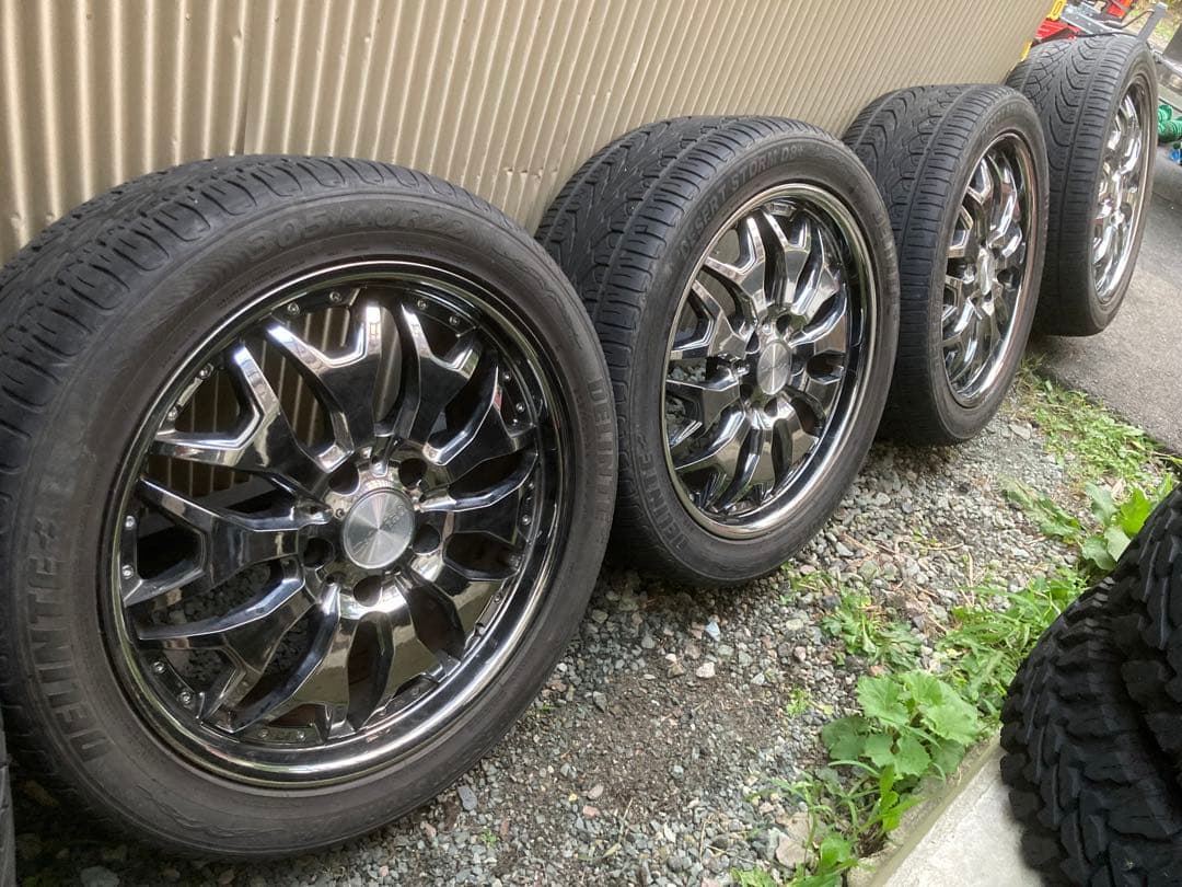 タイヤバリ溝！美品！フルメッキ！DECORSA 22インチアルミ　ランクル等