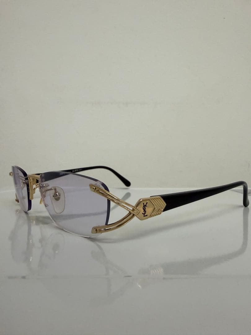 イブサンローラン サングラス ドなし パープル 54□17 度なし　メガネ
