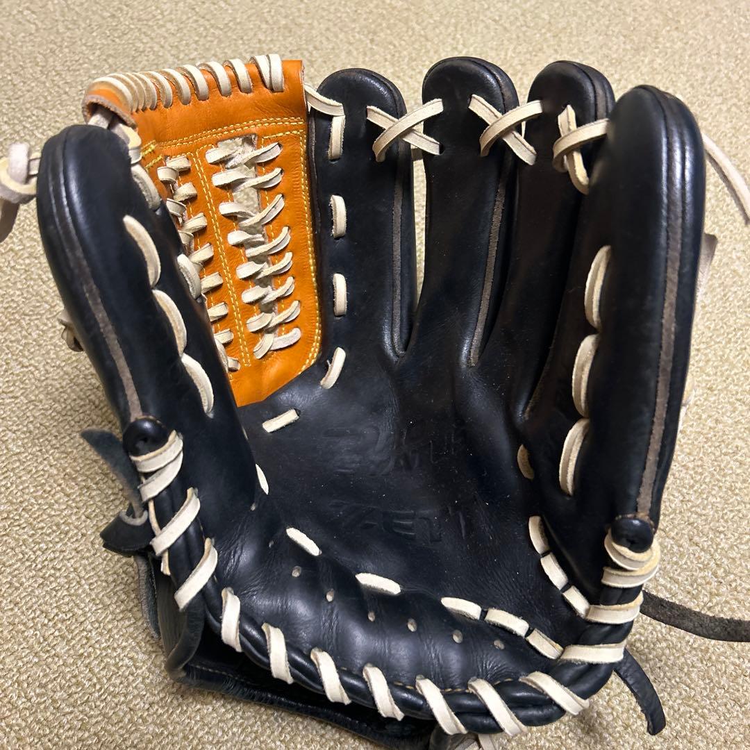ZETT 野球グローブ 黒とオレンジ