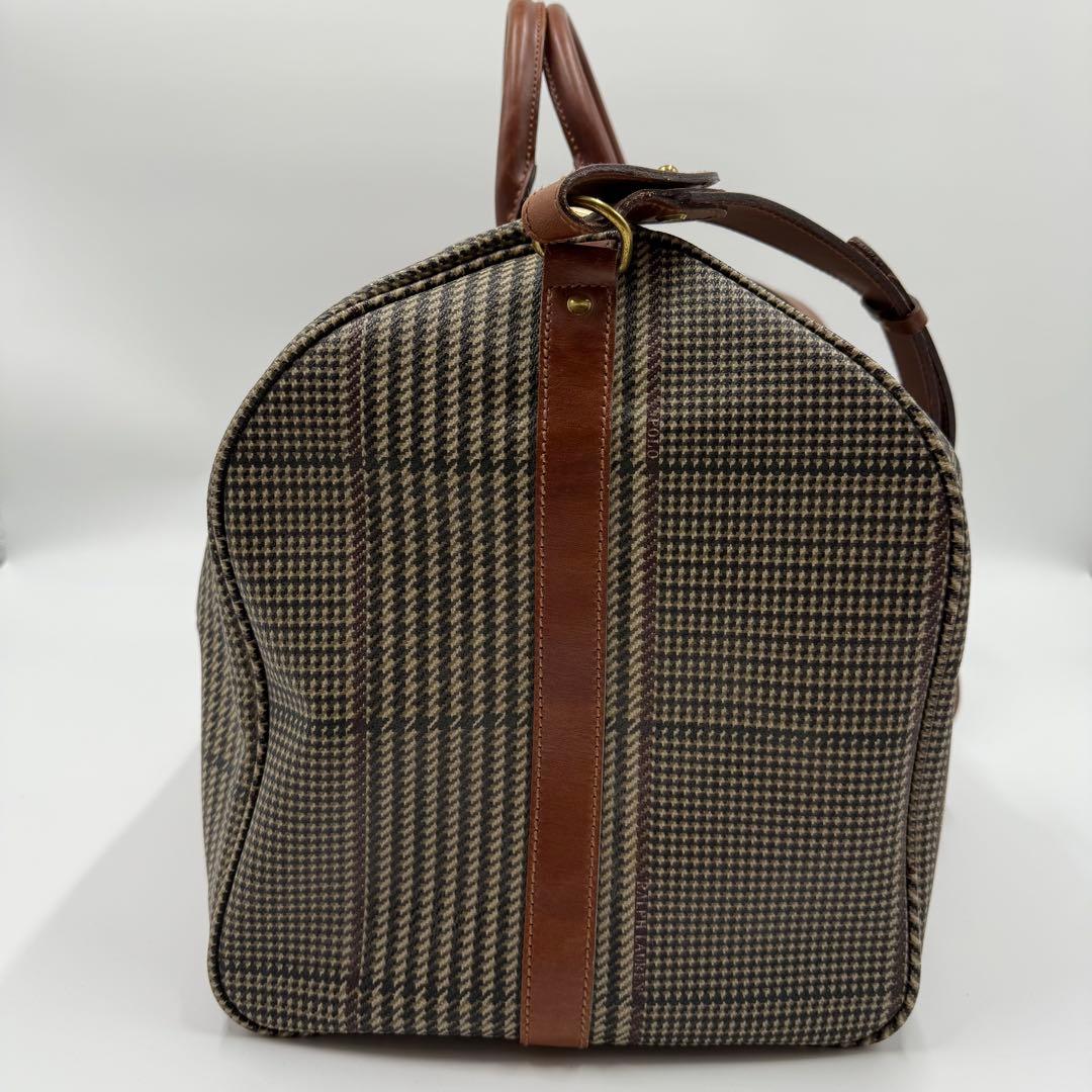 ポロ ラルフローレン PVC レザー 大容量 ボストンバッグ 千鳥柄