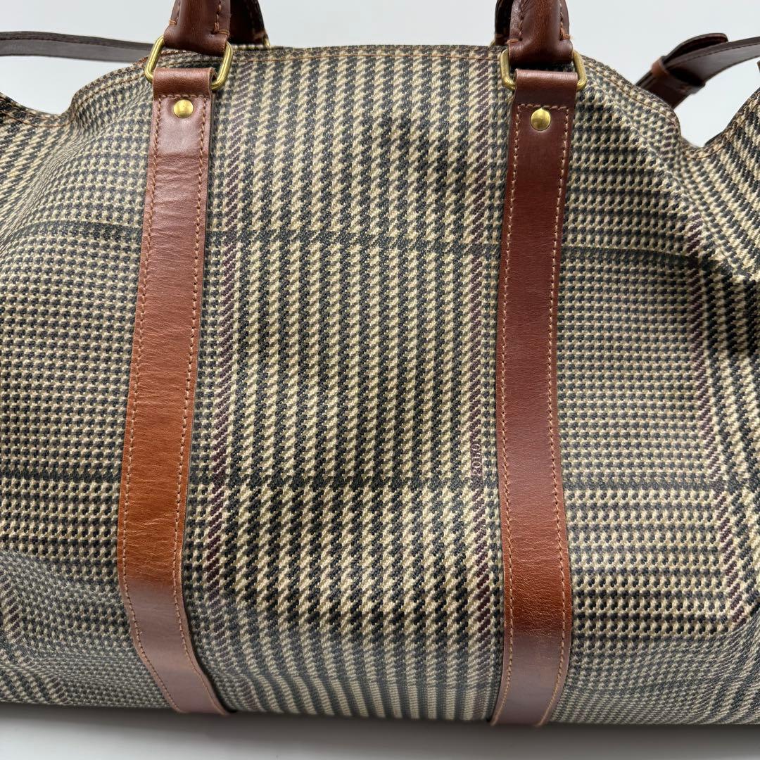 ポロ ラルフローレン PVC レザー 大容量 ボストンバッグ 千鳥柄