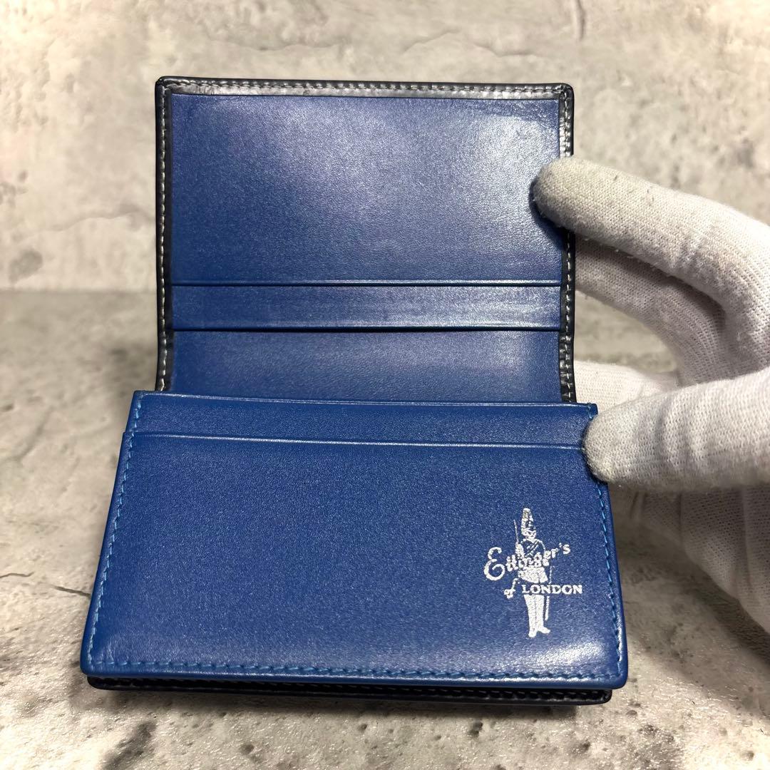 【凪！】ETTINGERエッティンガー名刺入れ カードケース レザー 紺