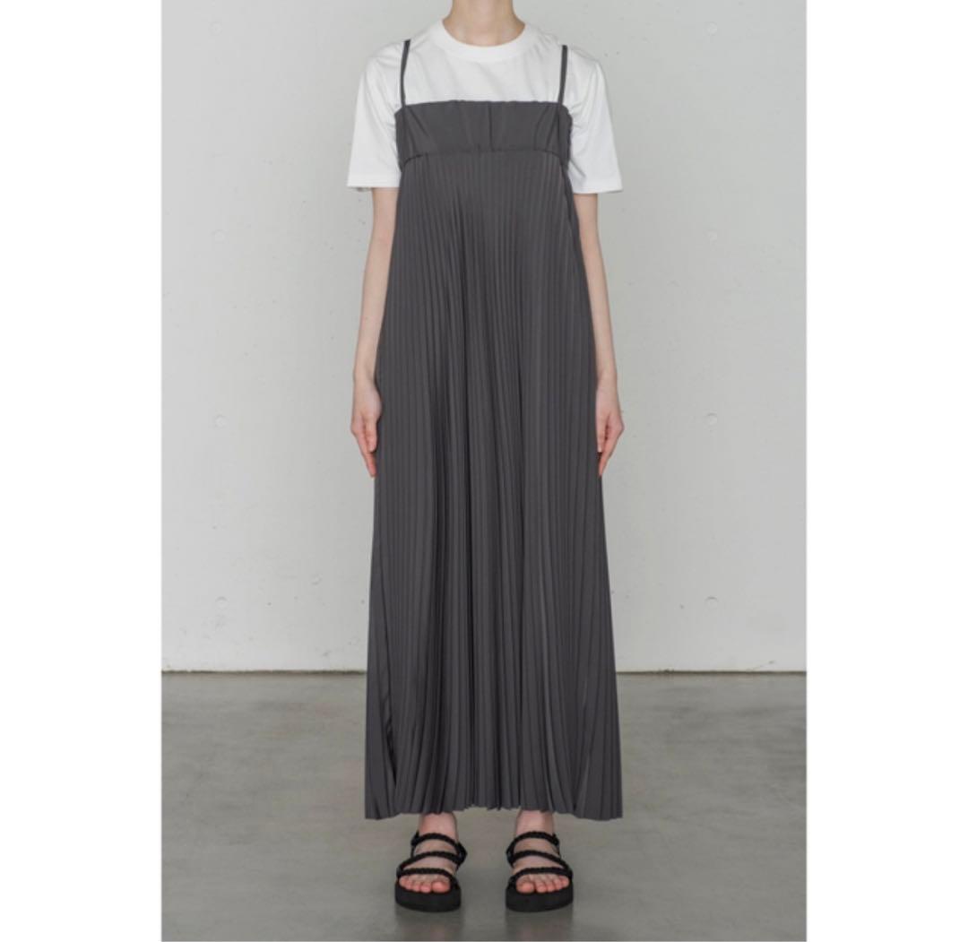 HYKE TAFFETA PLEATED MAXI DRESSサイズ1 未使用