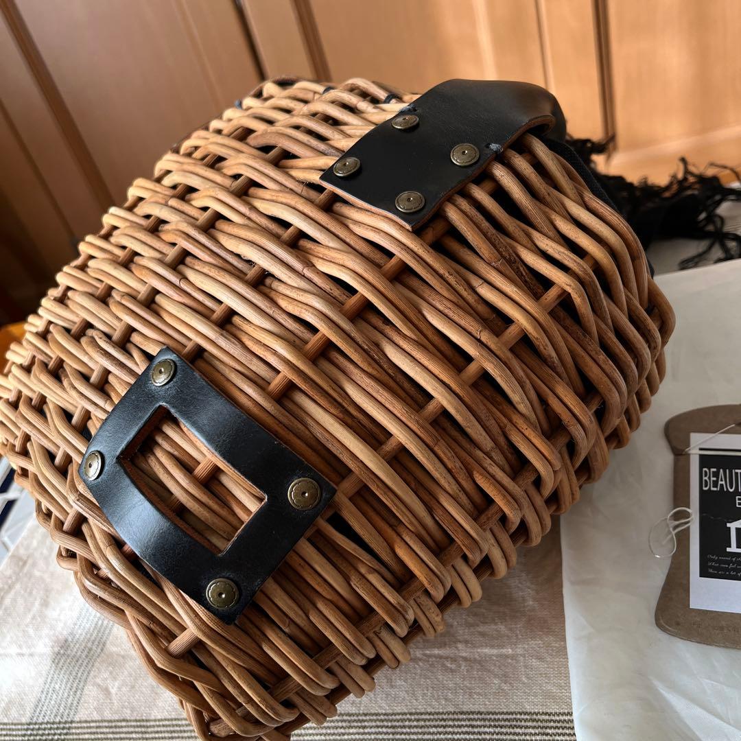 エバゴス ebagos ブライドルレザー紅藤かごバッグ