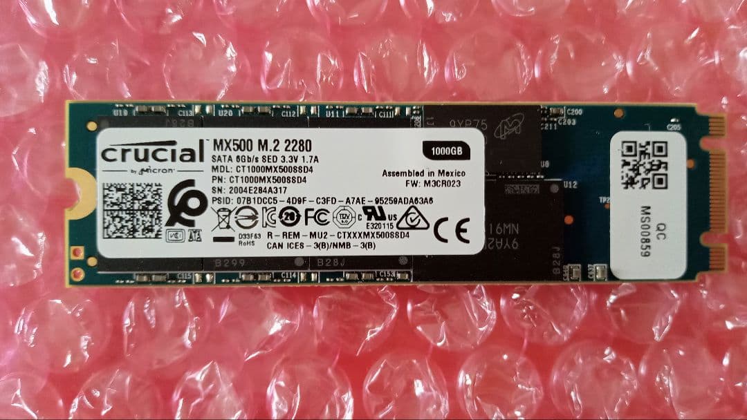 Crucial SSD M.2 1000GB MX500シリーズ　②