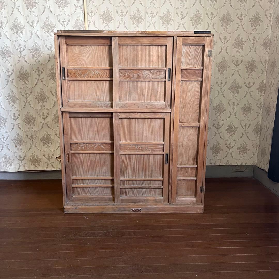 【アンティーク】木製 棚 チェスト 下駄箱 飾り棚 戸棚 古民家 古家具 古道具