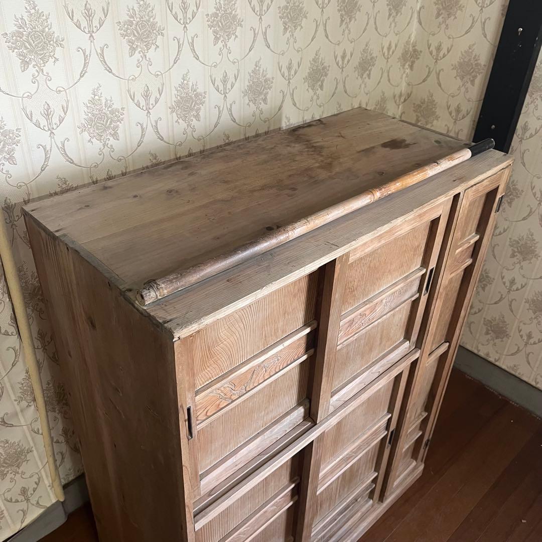 【アンティーク】木製 棚 チェスト 下駄箱 飾り棚 戸棚 古民家 古家具 古道具