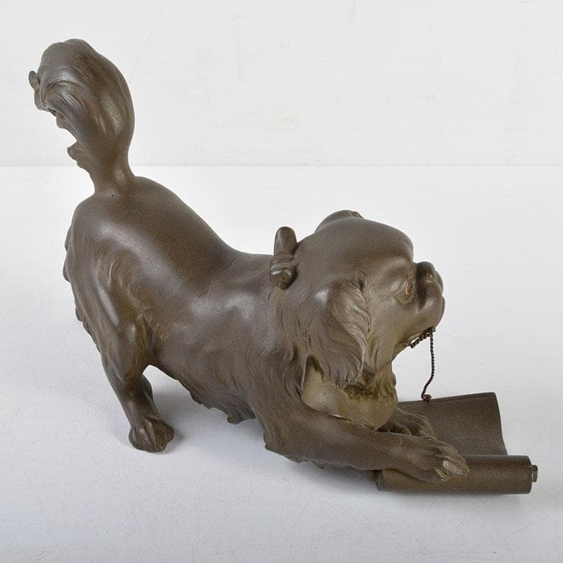 RITAO CHAN　巻物持　唐犬　獅子　置物　時代箱付　L　R4638B