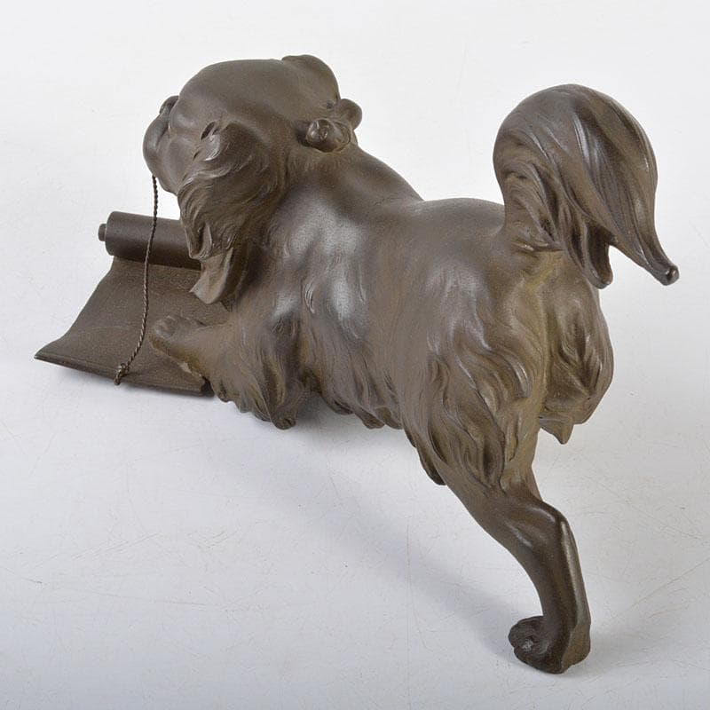 RITAO CHAN　巻物持　唐犬　獅子　置物　時代箱付　L　R4638B