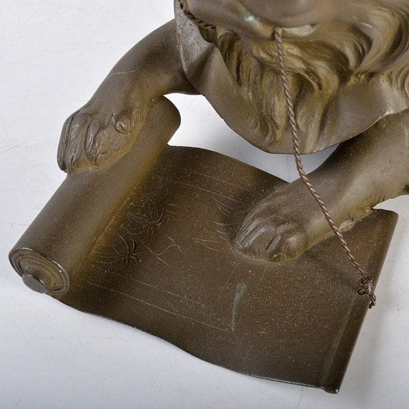 RITAO CHAN　巻物持　唐犬　獅子　置物　時代箱付　L　R4638B