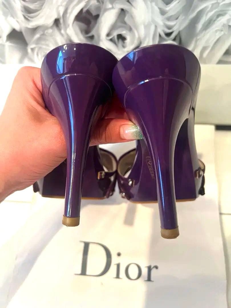 超美品Christian Diorトロッターロゴプレートミュール38 24cm