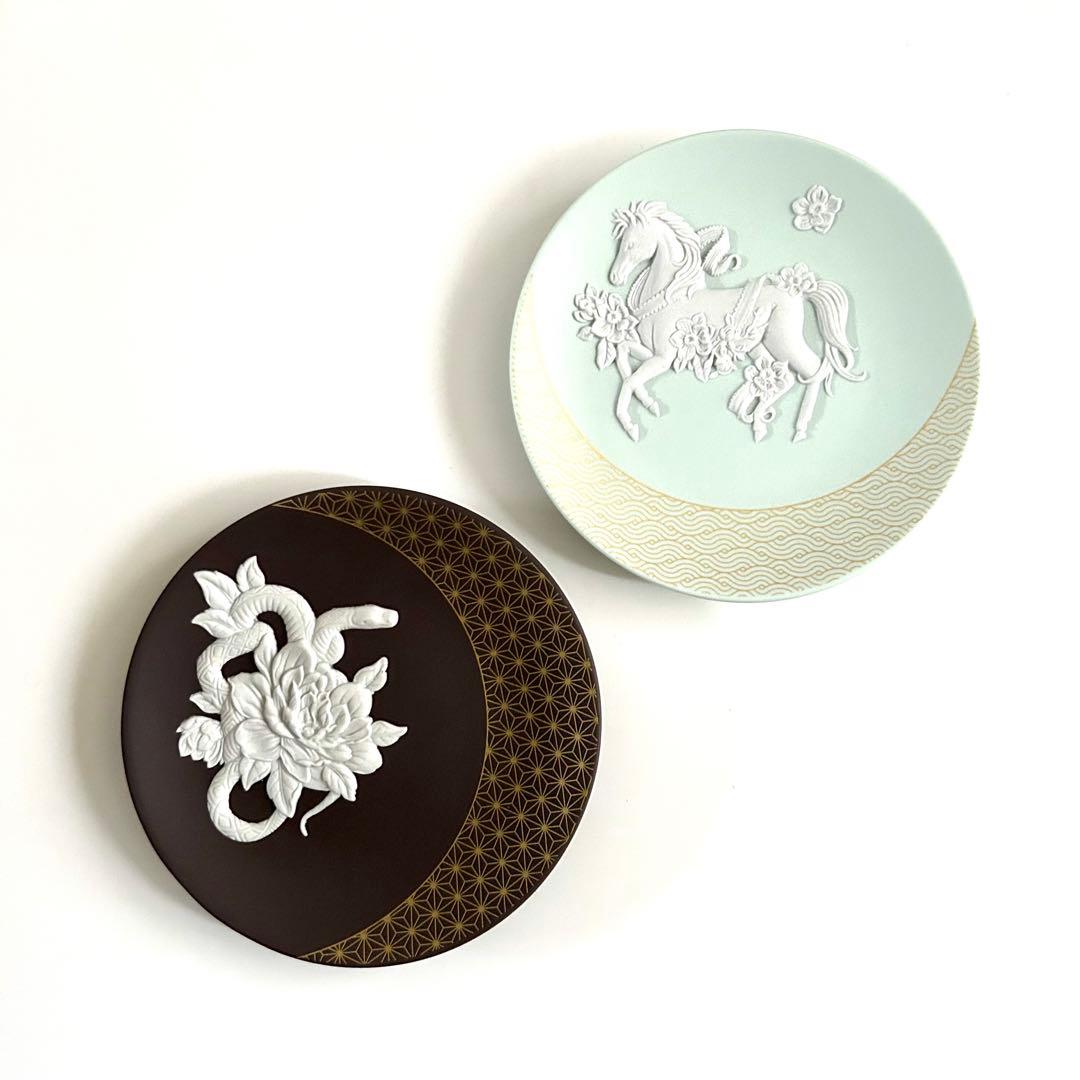 新品ウェッジウッド干支トレイ エトトレイ 午 2026ウマ 馬 ジャスパー