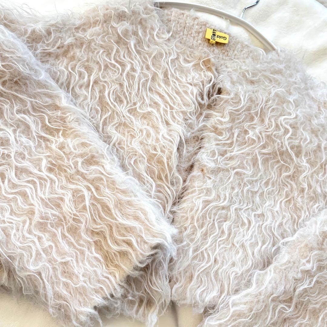 美品　メゾンドドルチェ　wavy cardigan ivory