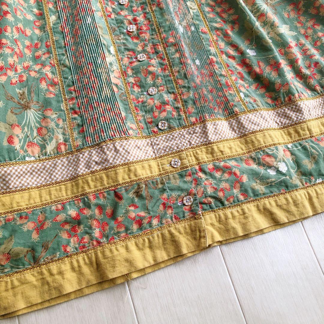 ピンクハウス いちご柄 苺 ストロベリー チェック フード付き ワンピース