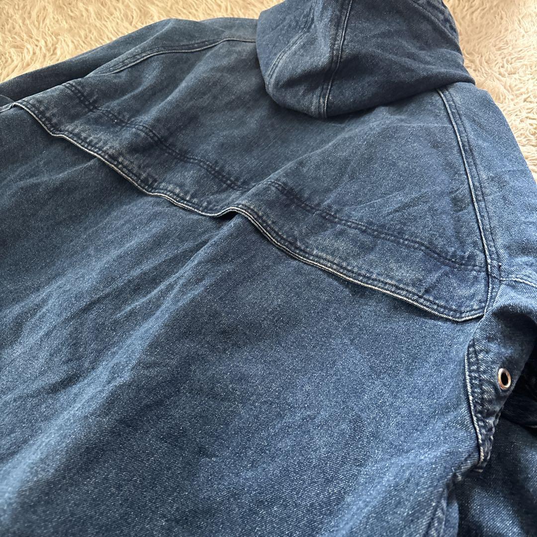 ９０s 古着　ヴィンテージ　色褪せ　ブルー デニムジャケット パーカー
