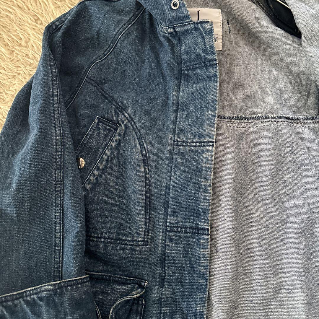 ９０s 古着　ヴィンテージ　色褪せ　ブルー デニムジャケット パーカー